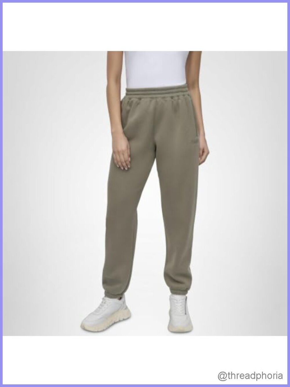 Women's Cotton French Terry Jogger Sweatpants with Smocked Waistband and Pockets